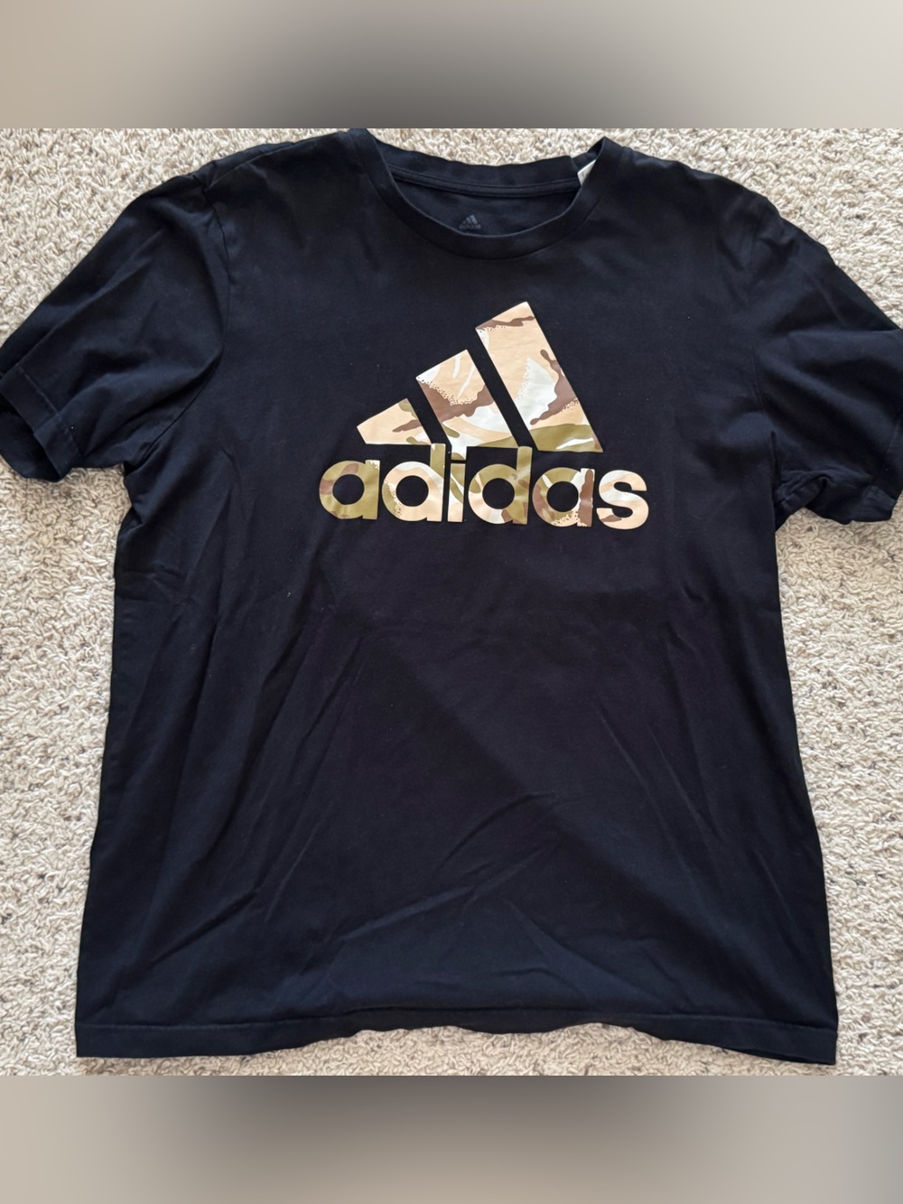adidas Black Tee with camo logo